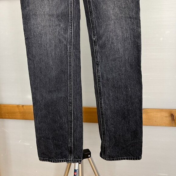 Denim Forum The Patti Mid Rise Straight 31L Black Button Fly Sz 23 - Picture 5 of 14